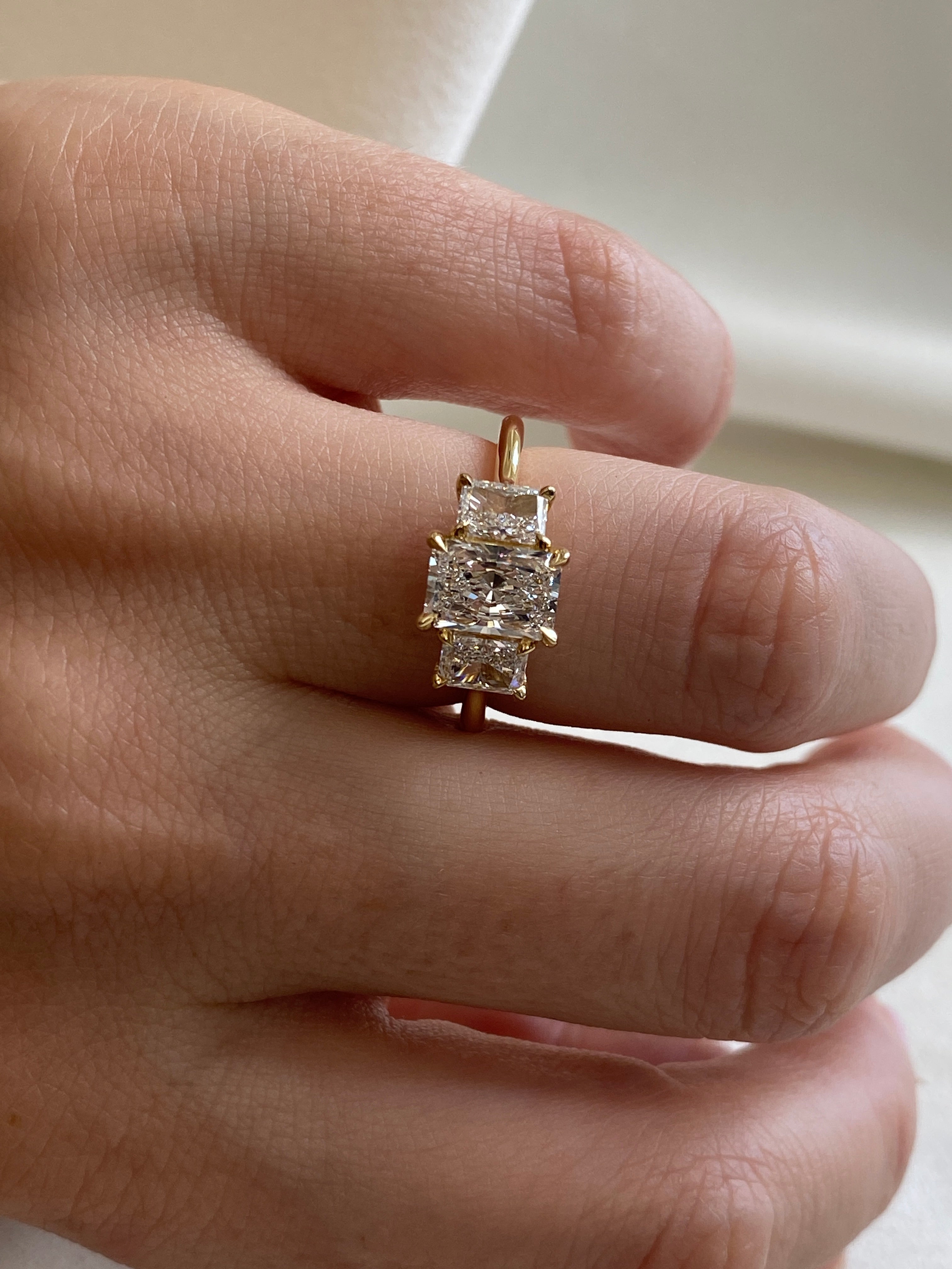 Kishani Trinity Radiant Three-Stone Ring