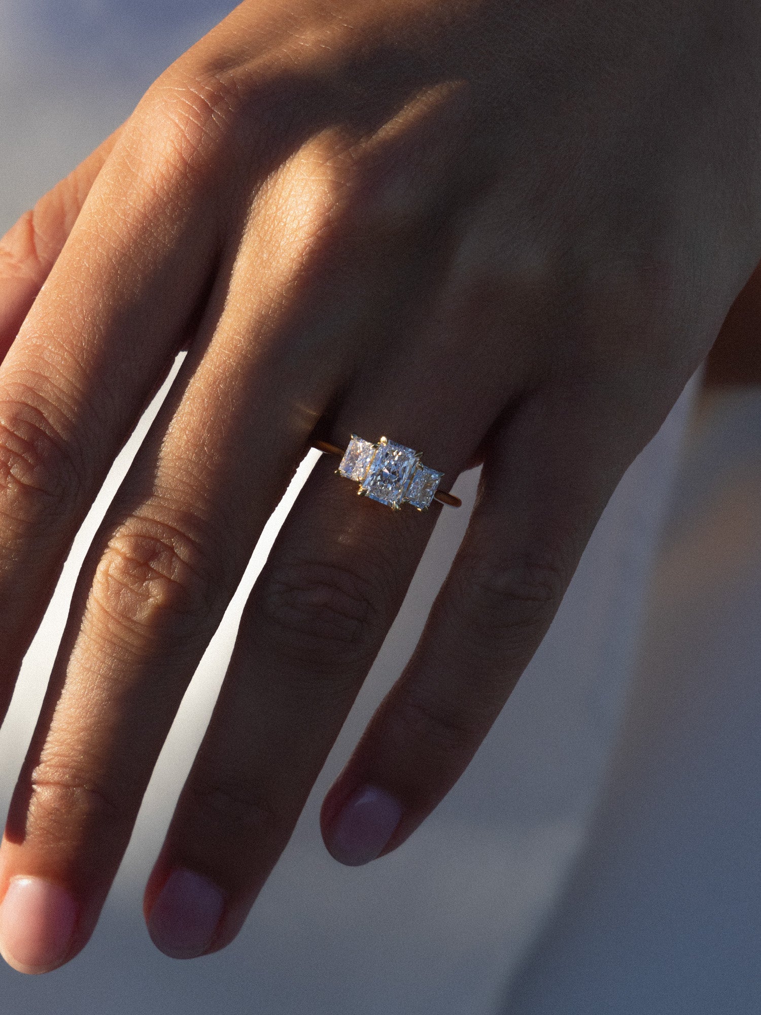 Kishani Trinity Radiant Three-Stone Ring