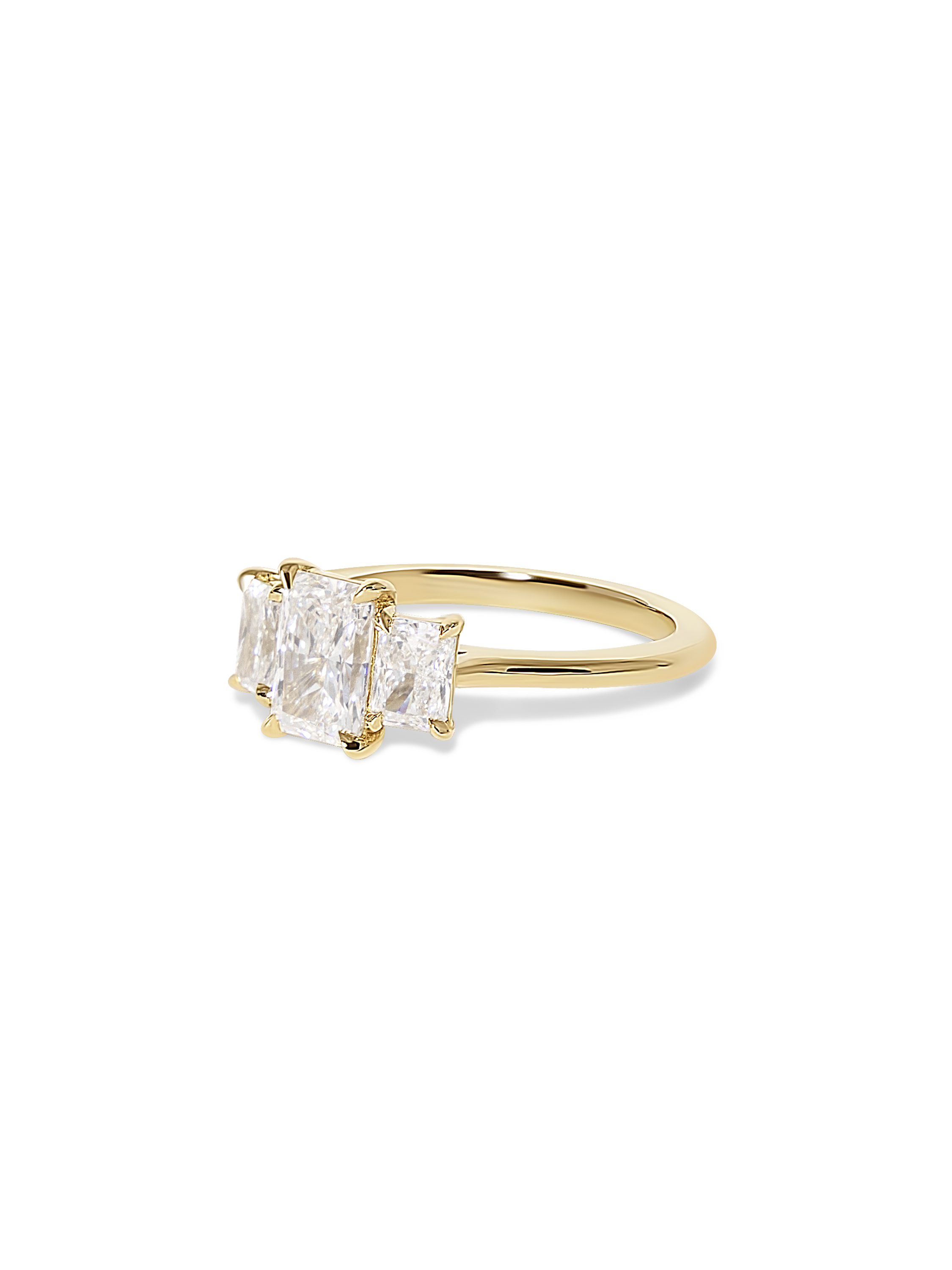 Kishani Trinity Radiant Three-Stone Ring