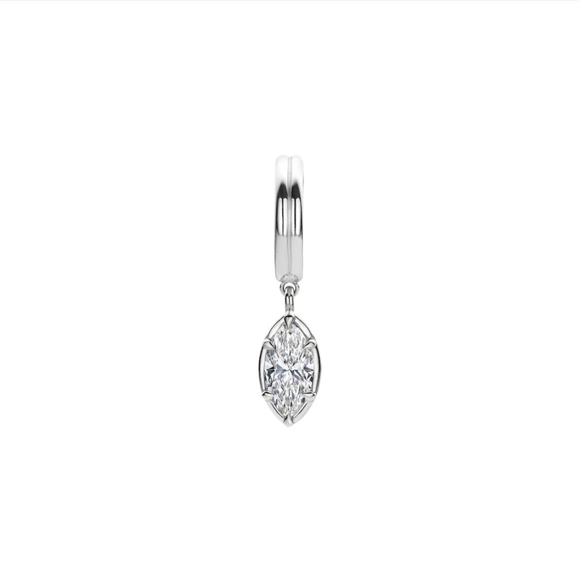 Allen marquise bezel hoop earring