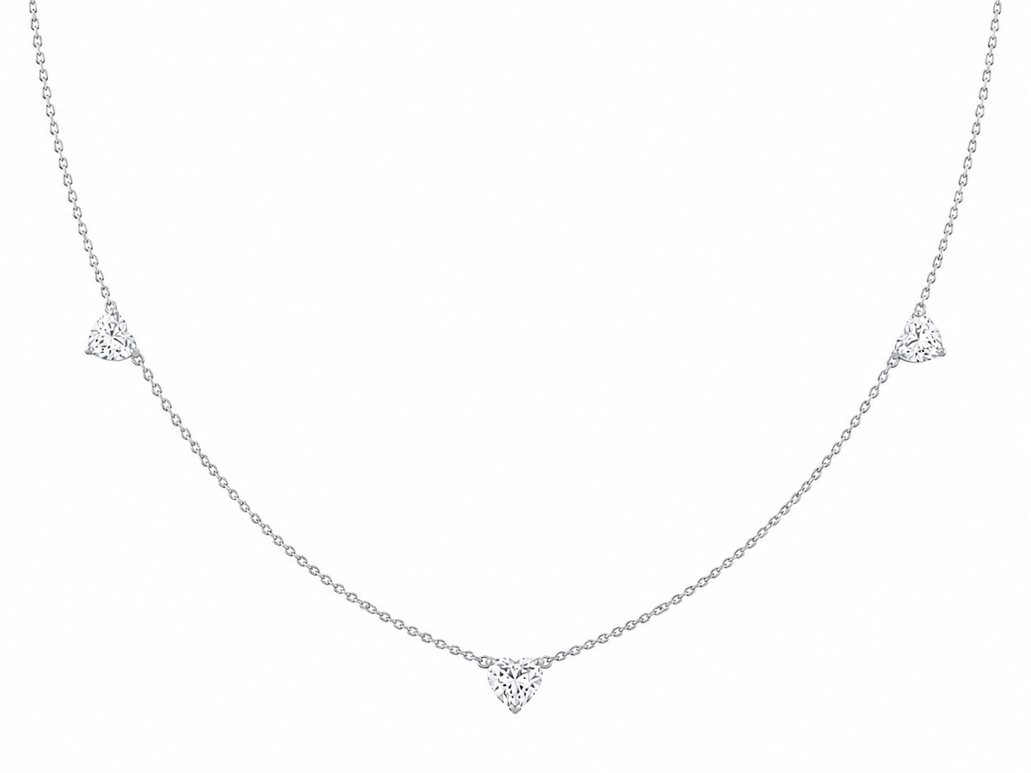 Stella triple heart solitare necklace