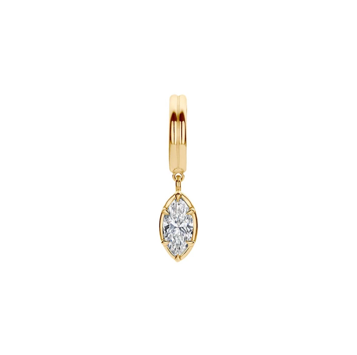 Allen marquise bezel hoop earring