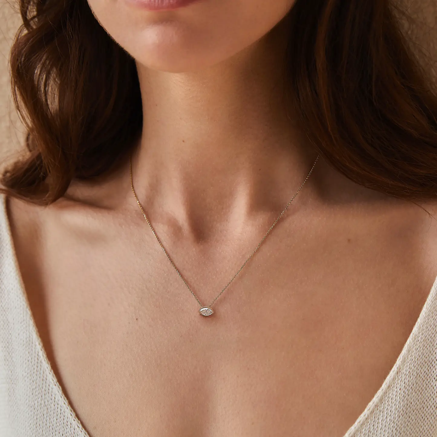 Cullen marquise bezel necklace