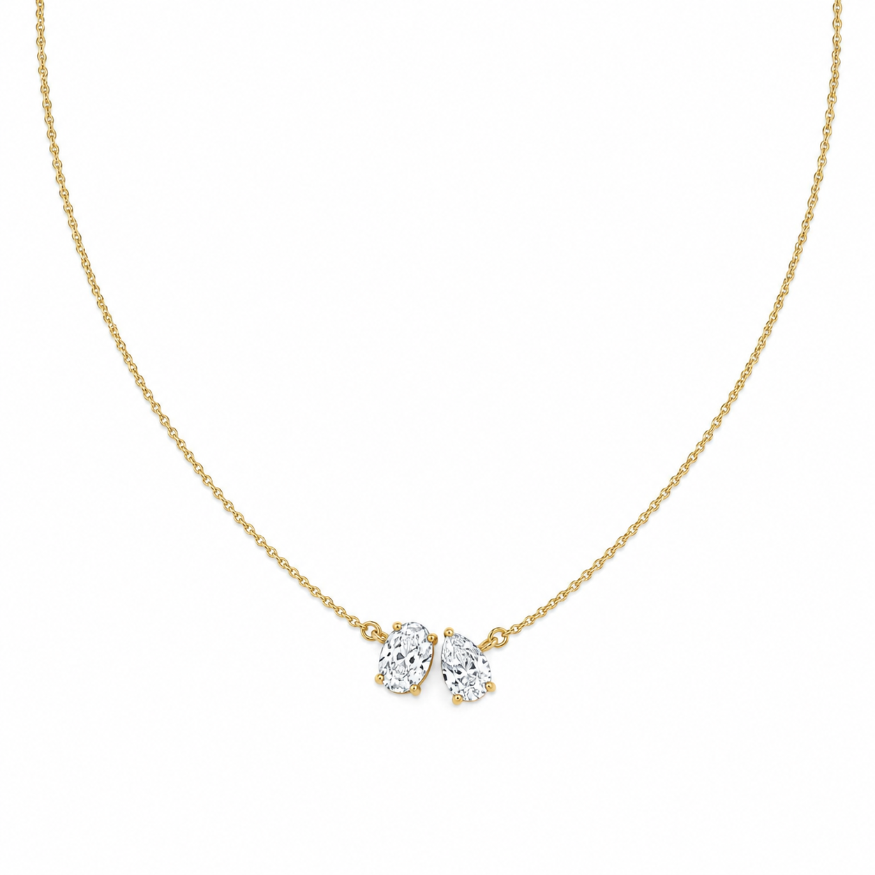 Billy oval-pear toiet moi necklace