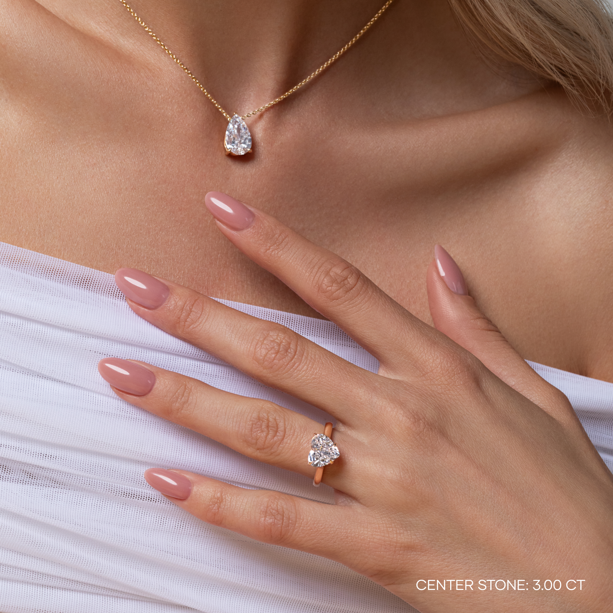 Miyuki Heart Solitaire Ring