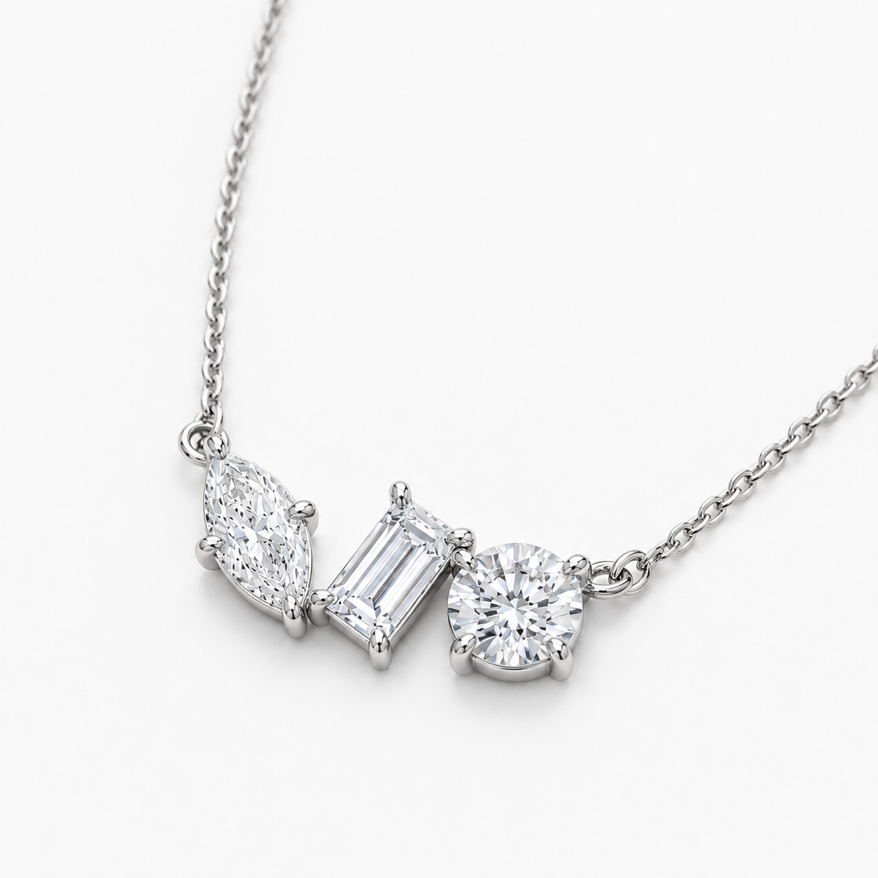 Noah 3 stone scattered necklace
