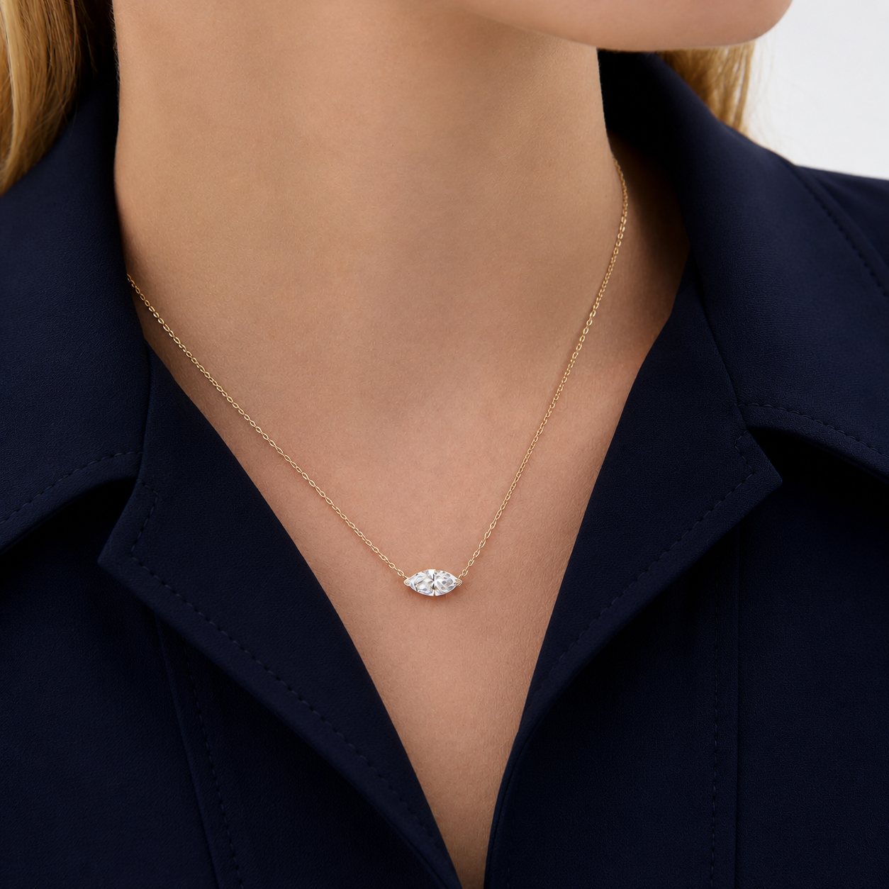Eliote marquise solitare necklace