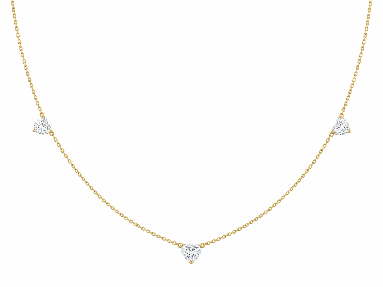 Stella triple heart solitare necklace