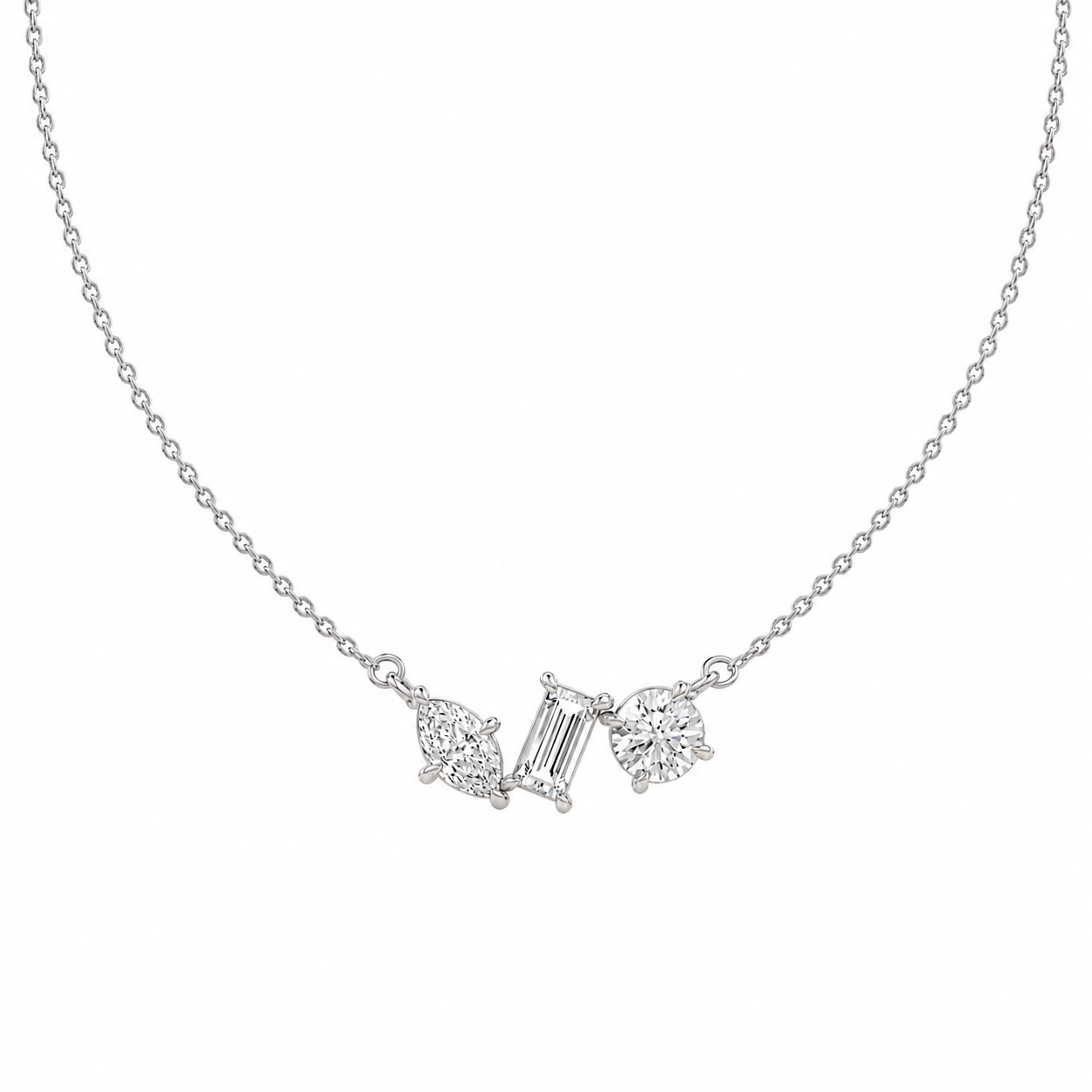 Noah 3 stone scattered necklace
