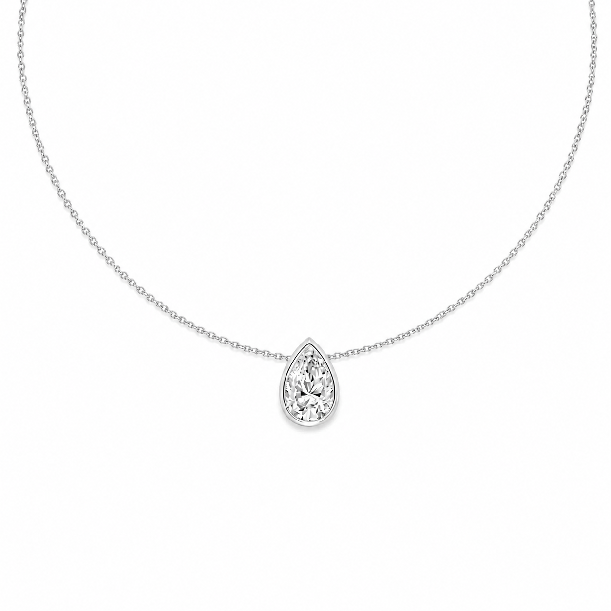 Cullen bezel pear necklace