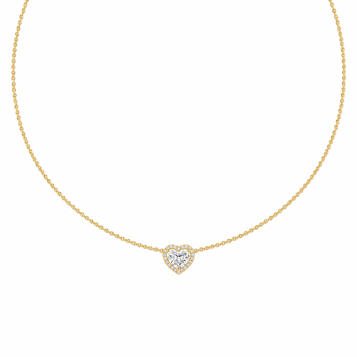 Divina heart halo necklace