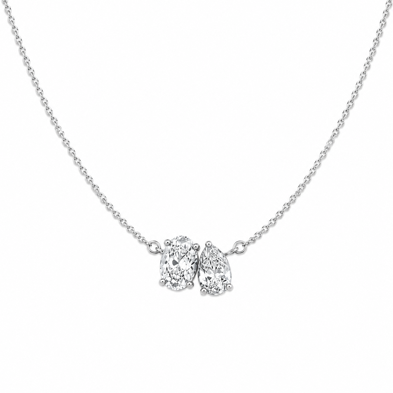 Billy oval-pear toiet moi necklace