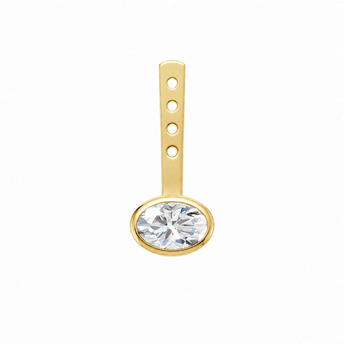 Skylar jacket round-bezel oval earrings