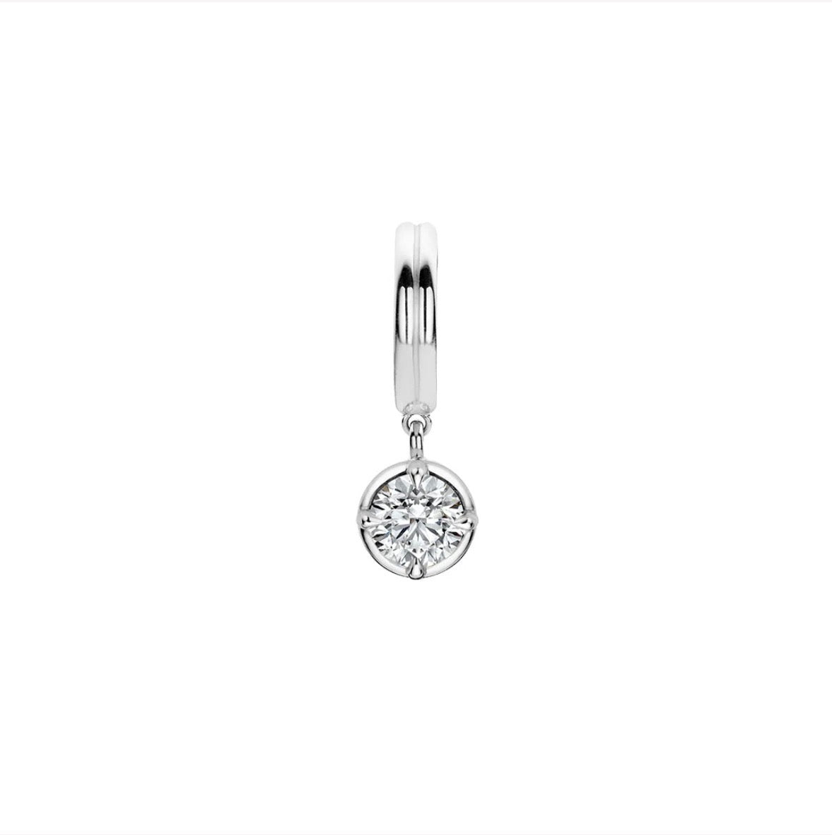 Allen bezel round hoop earring