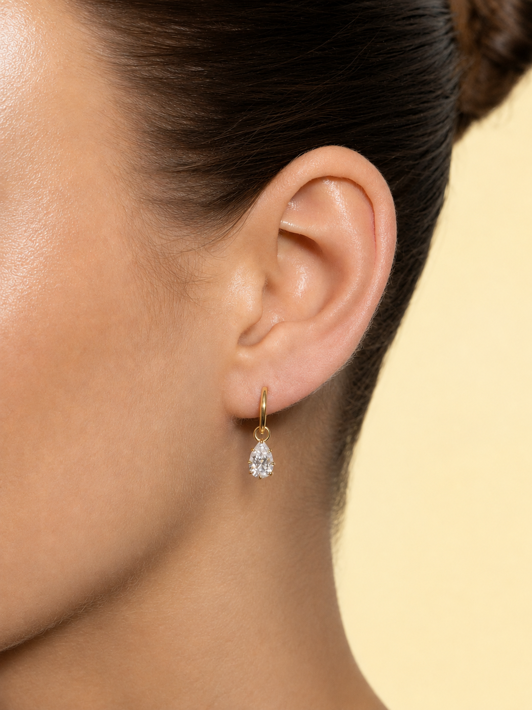 Allen pear hoop earring