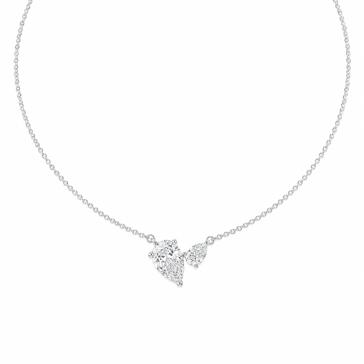 Billy east-west pear necklace