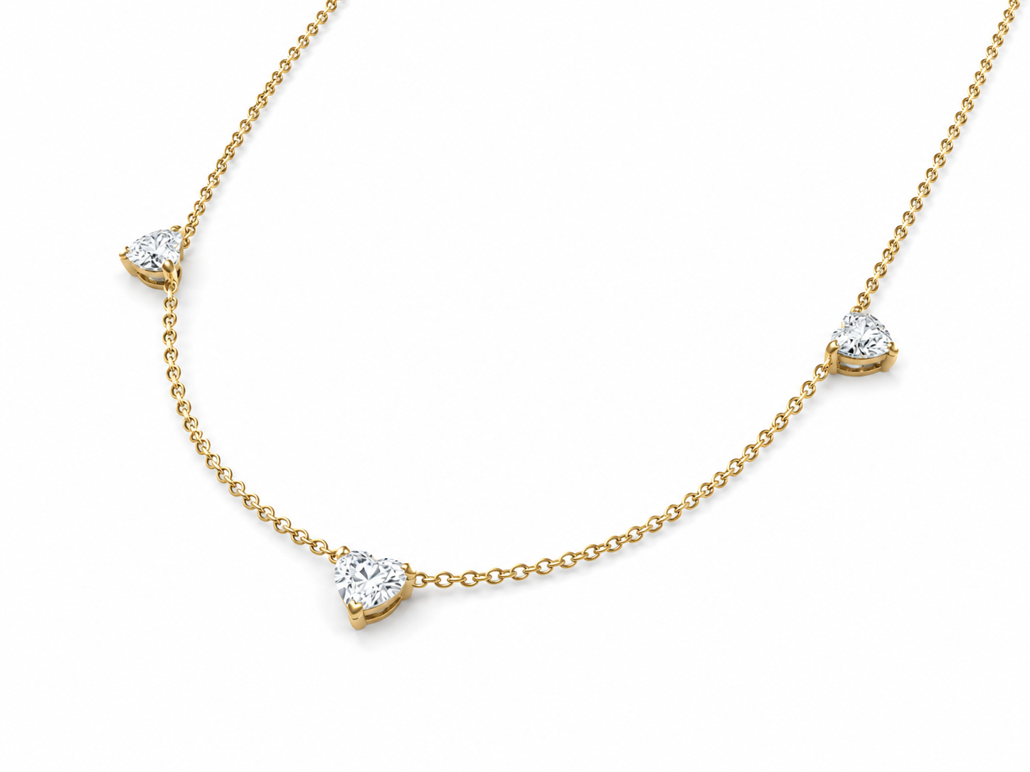 Stella triple heart solitare necklace