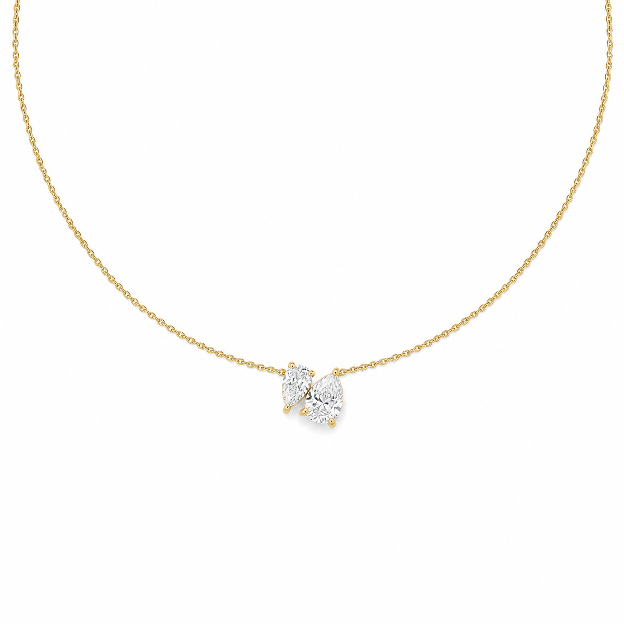Billy Toi-et moi pear necklace