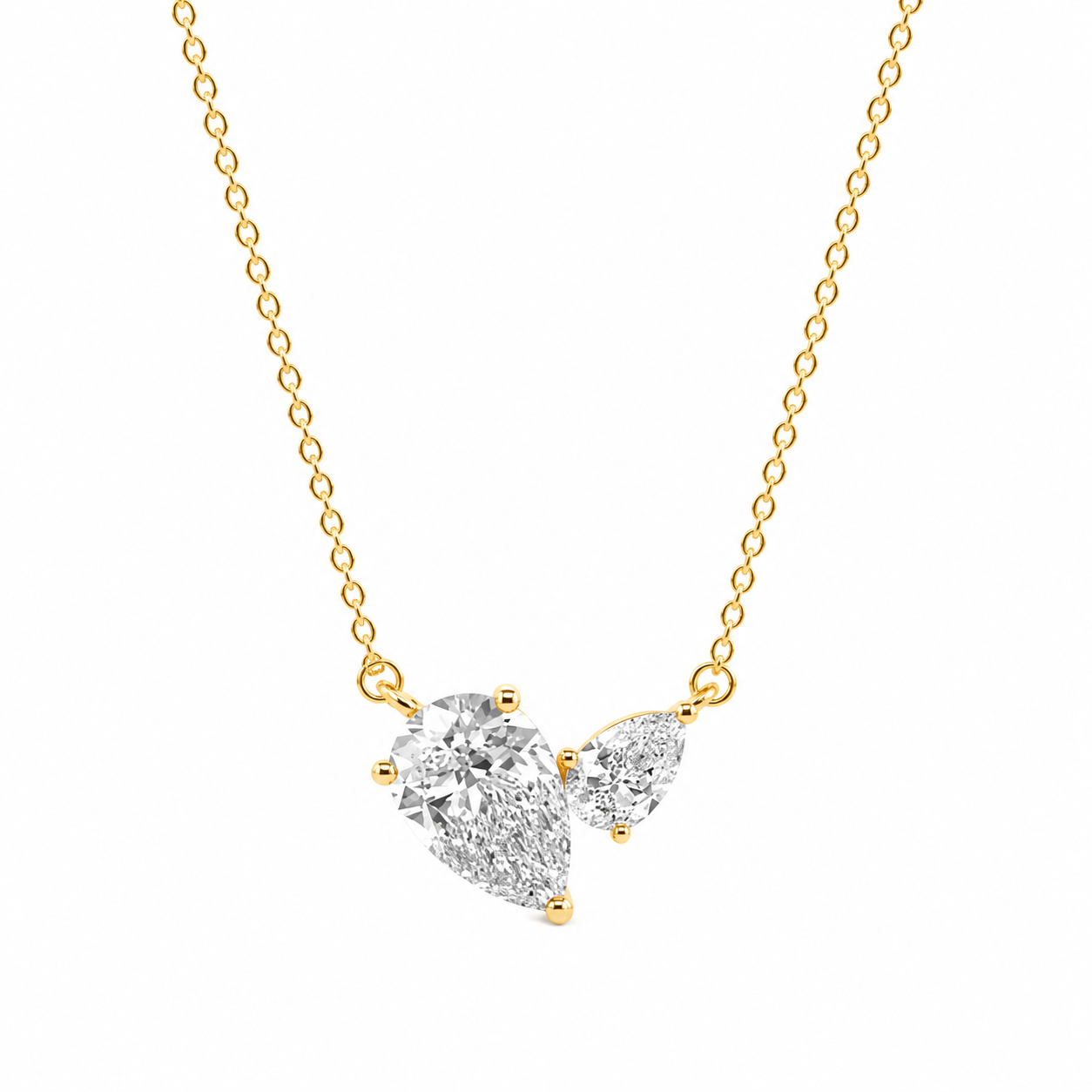 Billy east-west pear necklace