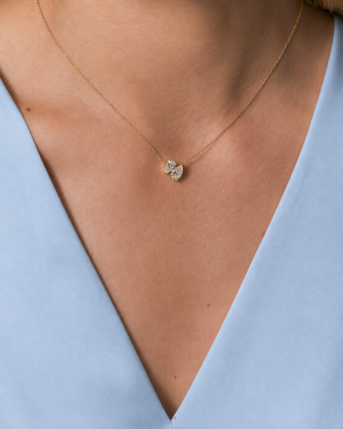Billy Toi-et moi pear necklace