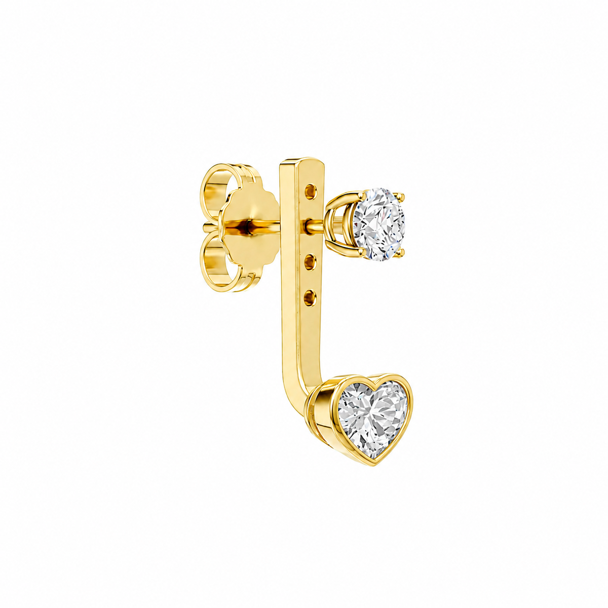 Skylar jacket round-heart earrings