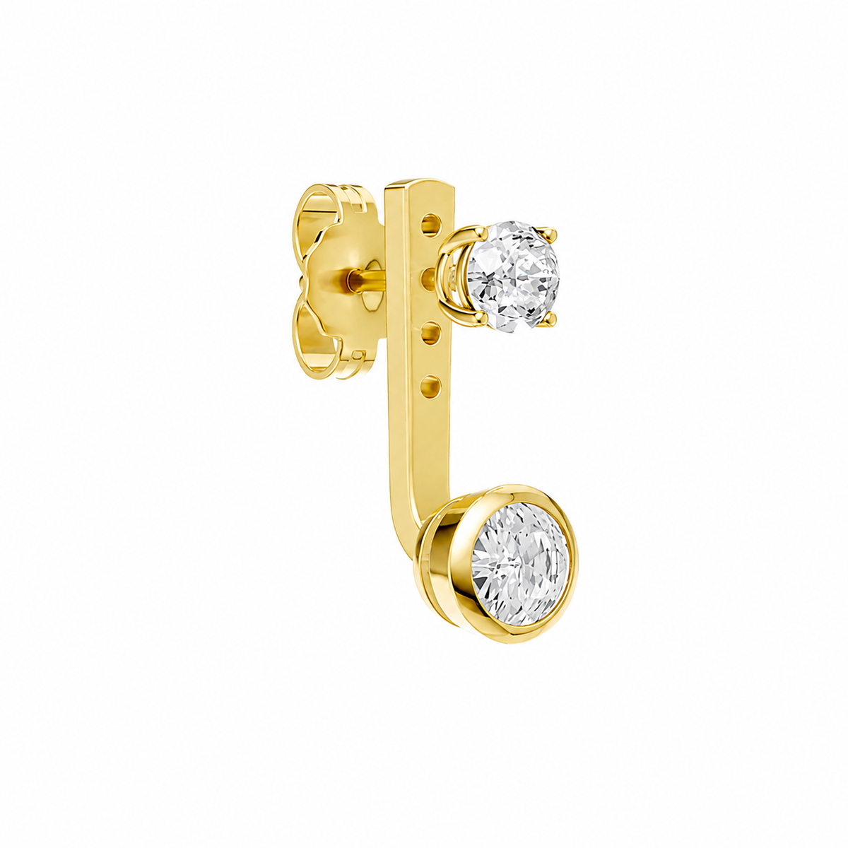 Skylar jacket round-bezel round earring