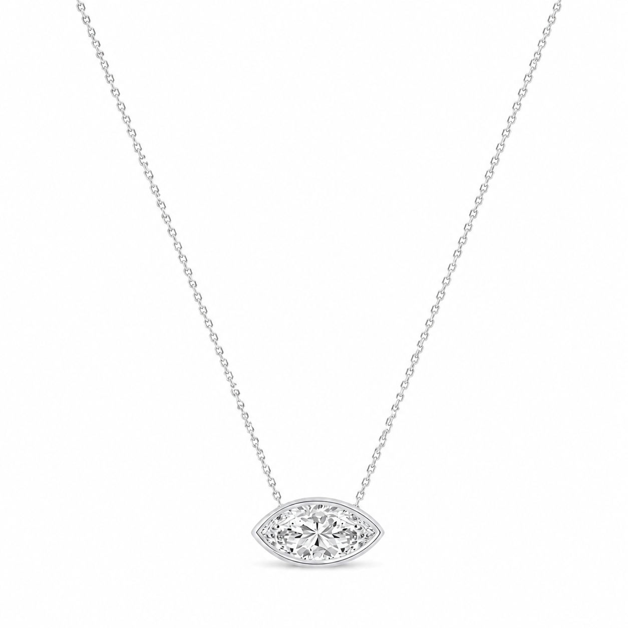 Cullen marquise bezel necklace