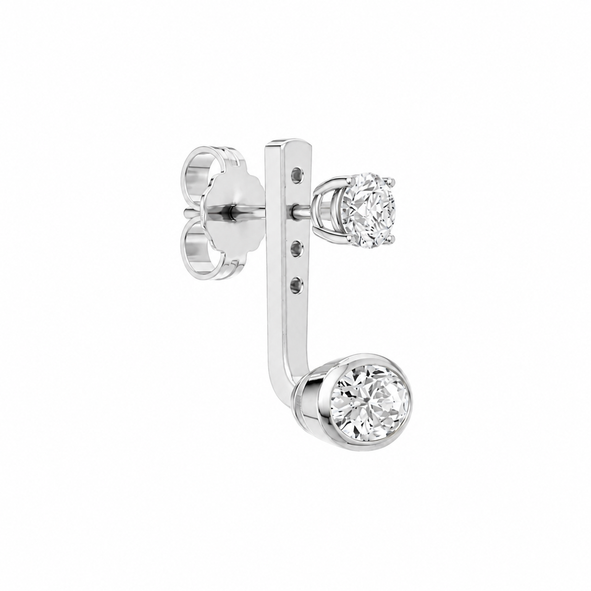 Skylar jacket round-bezel oval earrings