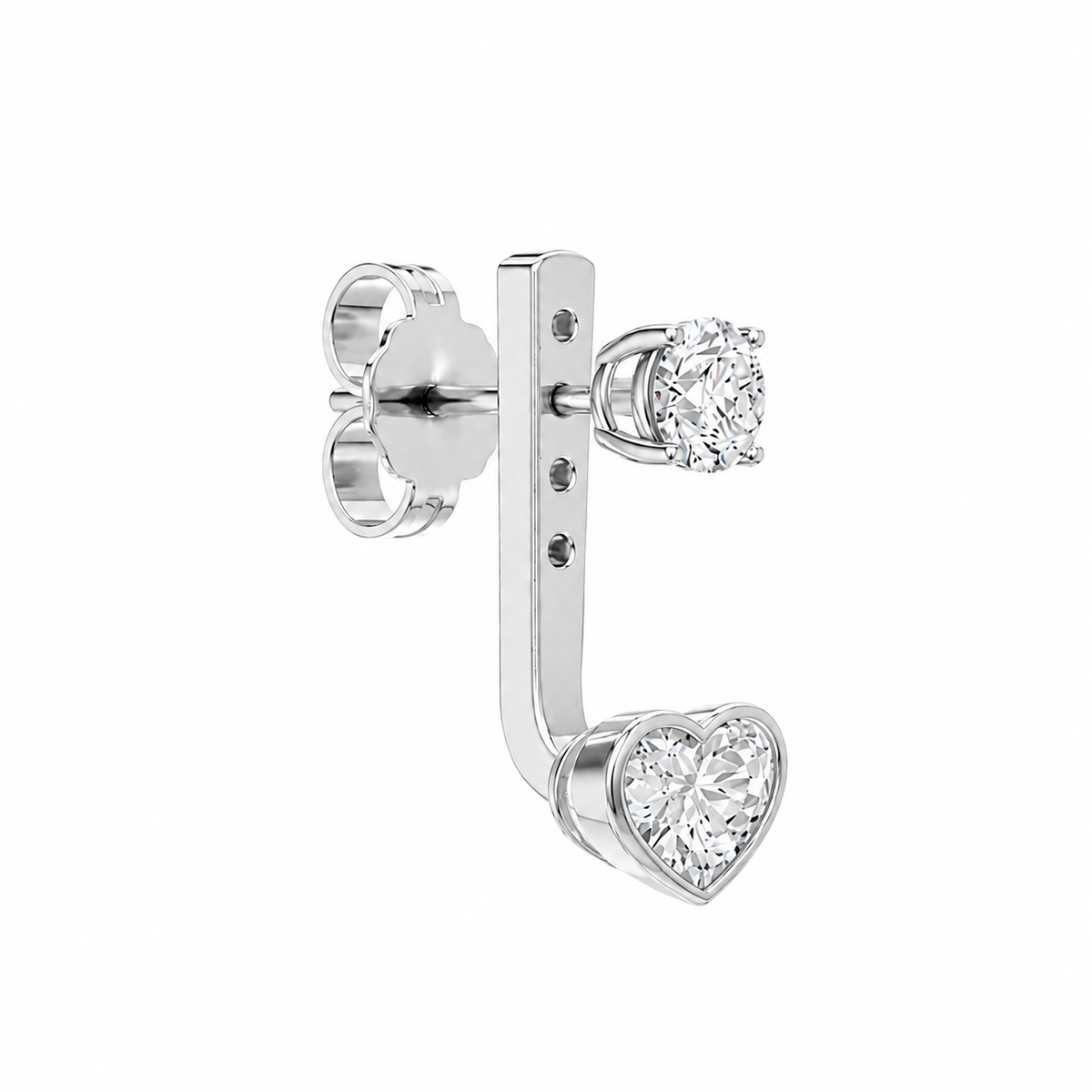 Skylar jacket round-heart earrings