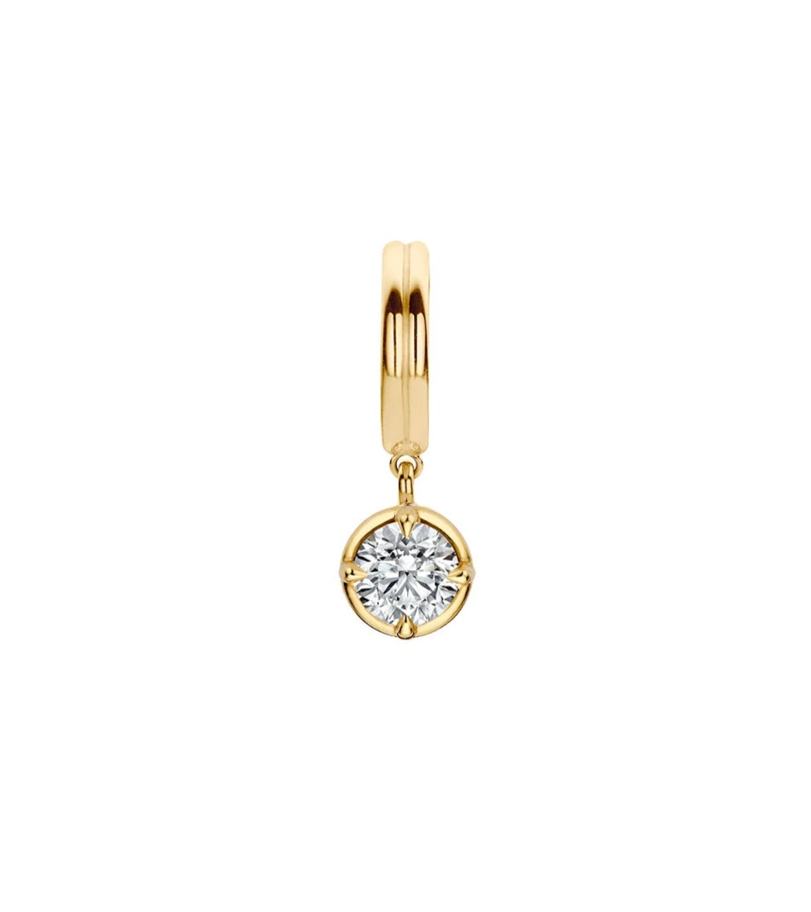 Allen bezel round hoop earring
