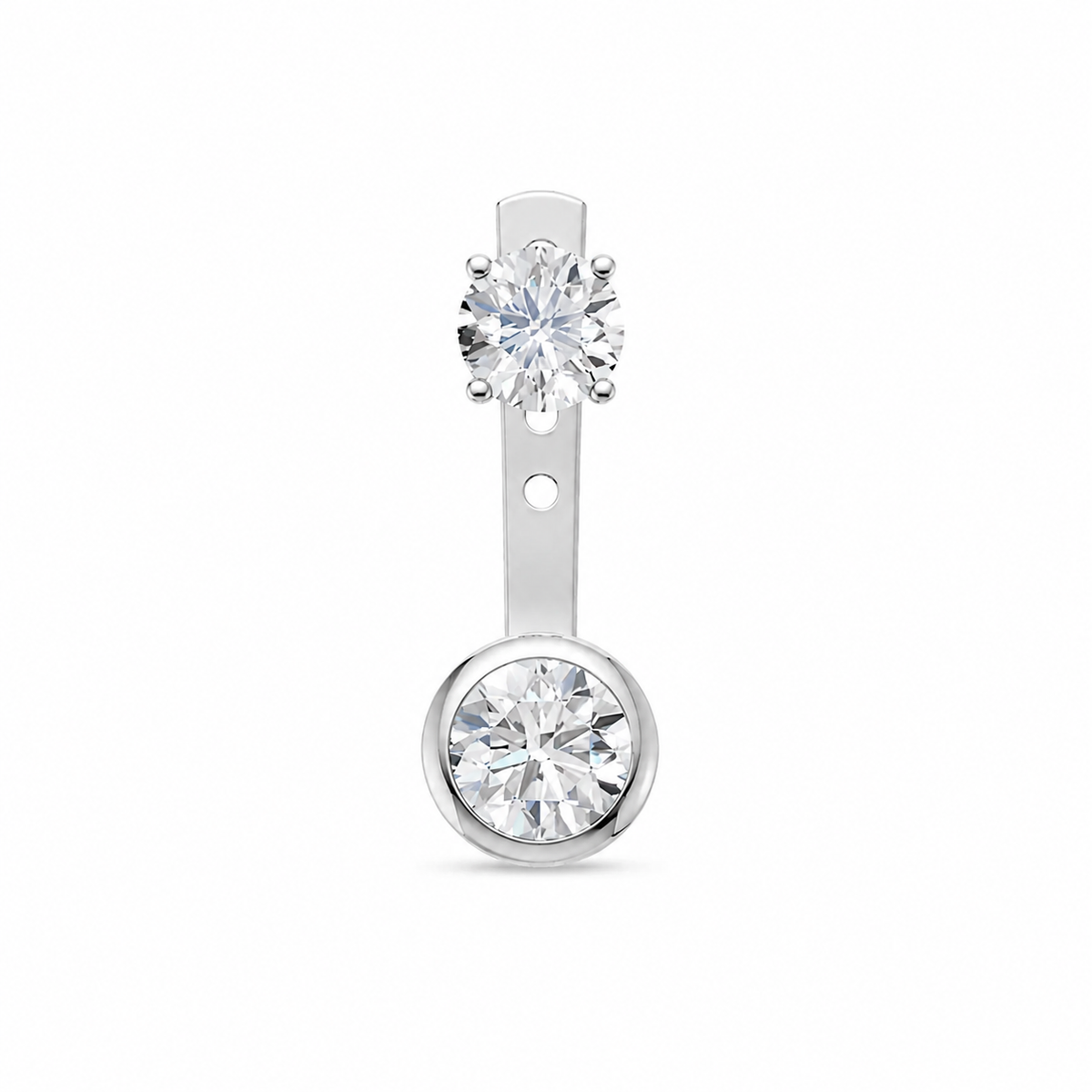 Skylar jacket round-bezel round earring