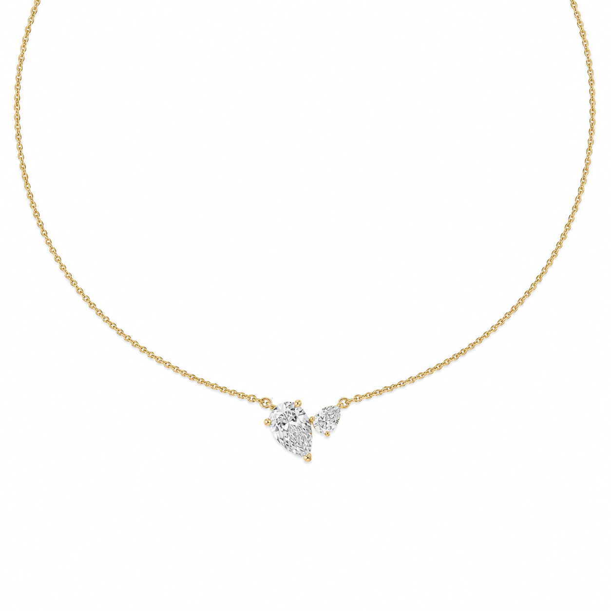 Billy east-west pear necklace