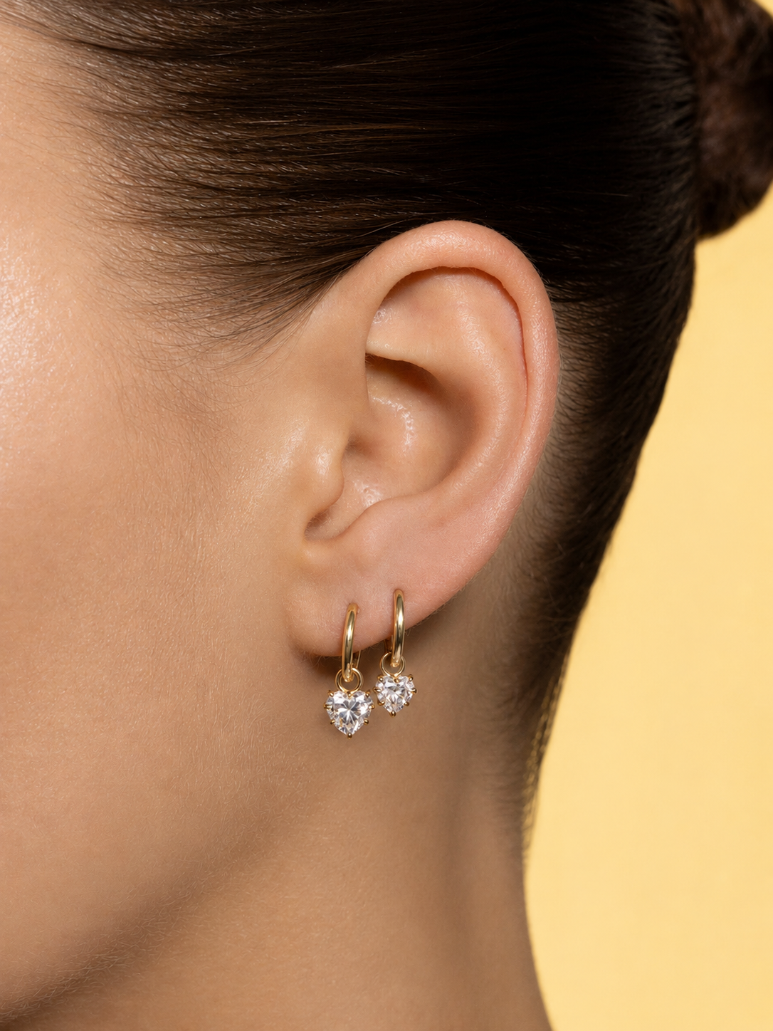 Allen heart hoop earrings