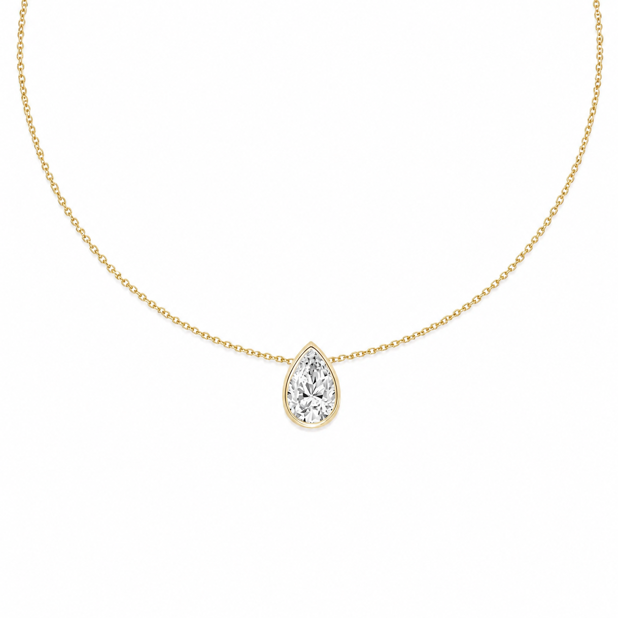 Cullen bezel pear necklace