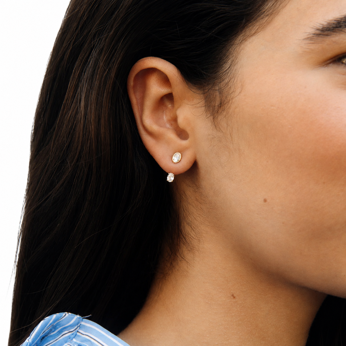 Skylar jacket round-oval earring