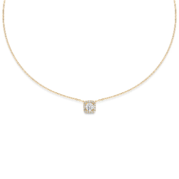 Olivia round halo necklace