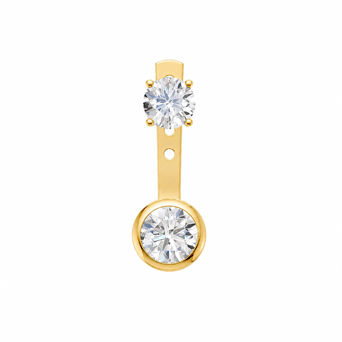 Skylar jacket round-bezel round earring