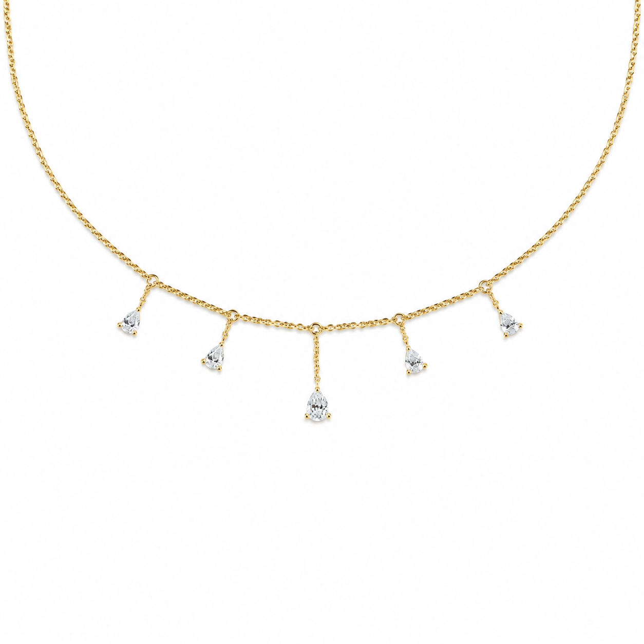 Rain drop pear necklace