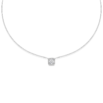 Olivia round halo necklace