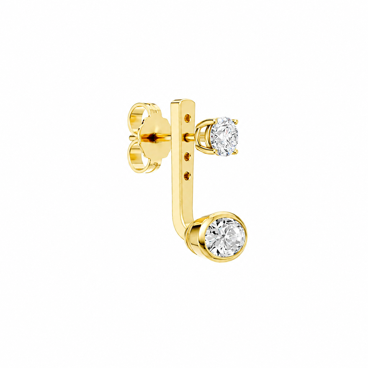 Skylar jacket round-bezel oval earrings