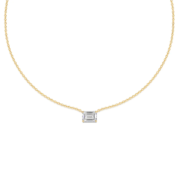 Eliote emerald solitare necklace