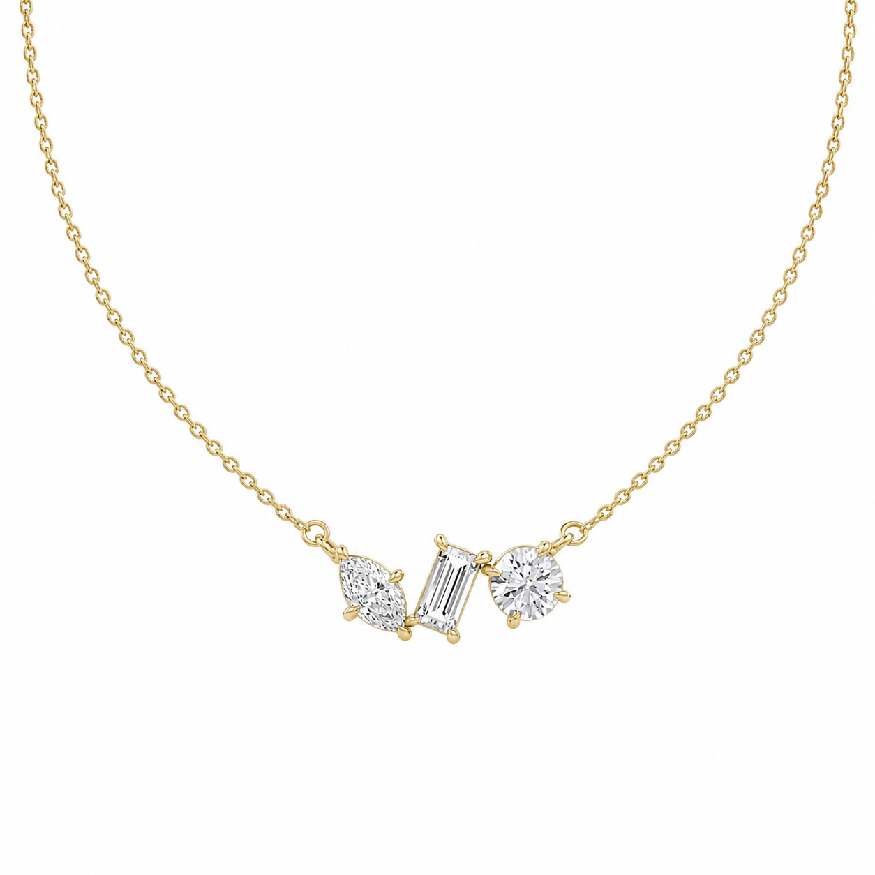 Noah 3 stone scattered necklace