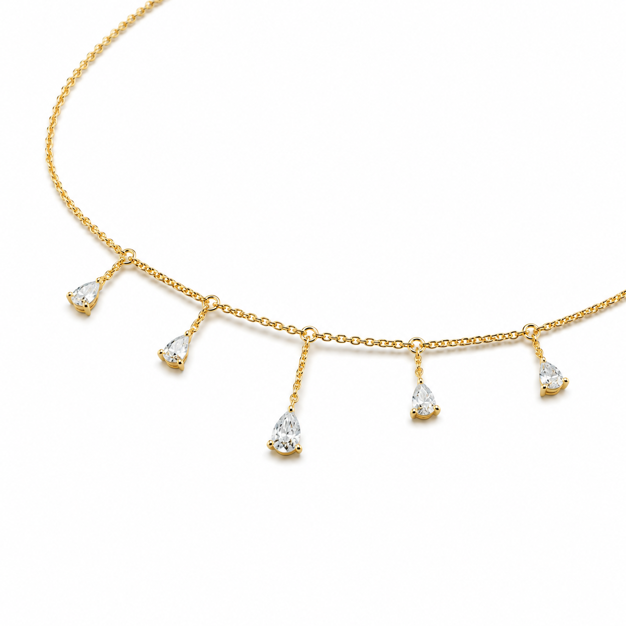 Rain drop pear necklace