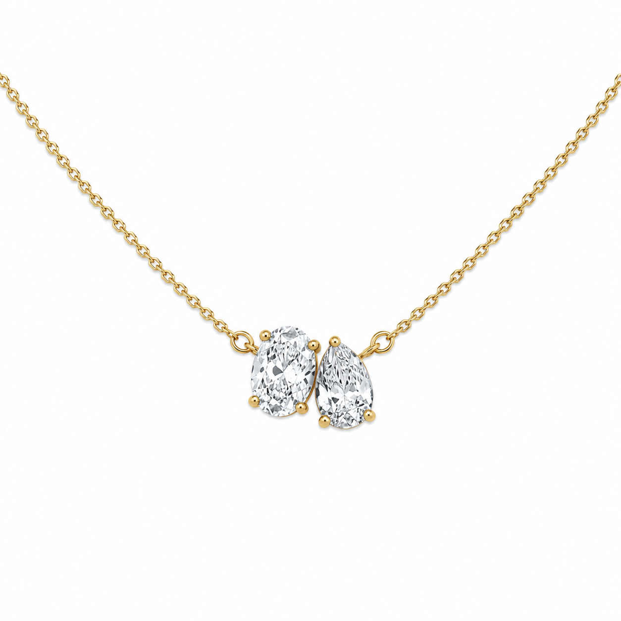 Billy oval-pear toiet moi necklace