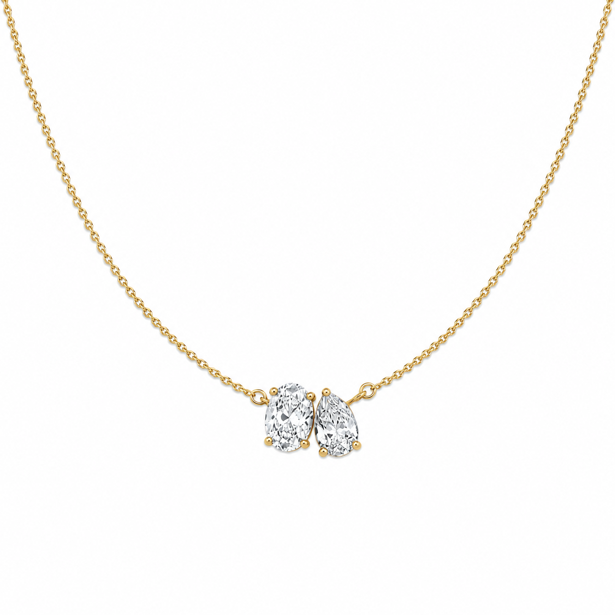 Billy oval-pear toiet moi necklace