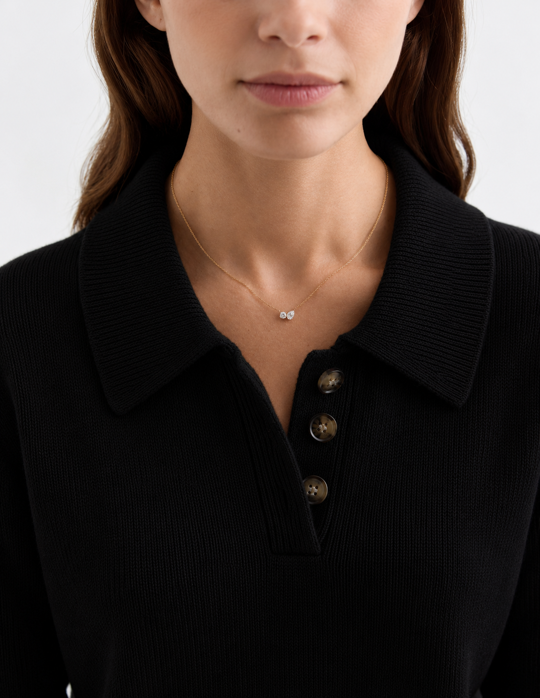 Billy round-pear toi-et moi necklace