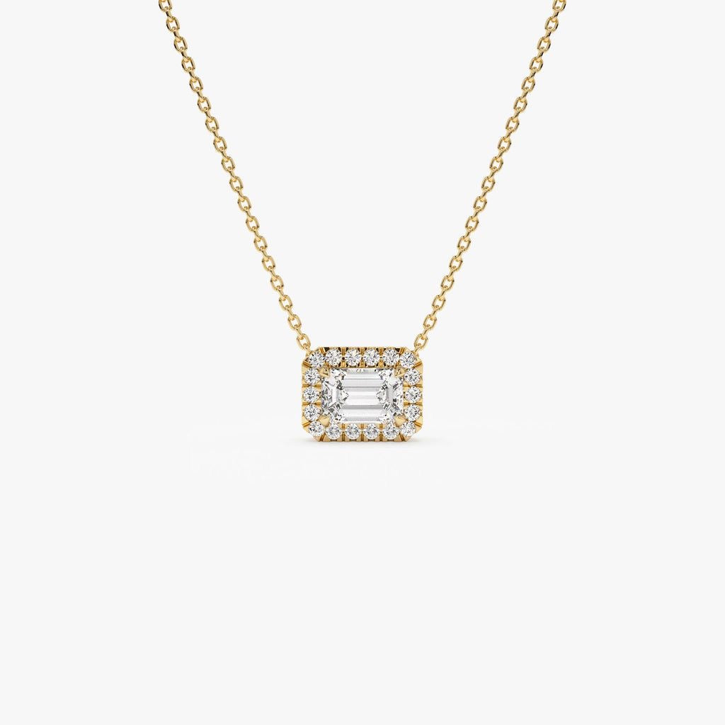 Divina emeral halo necklace