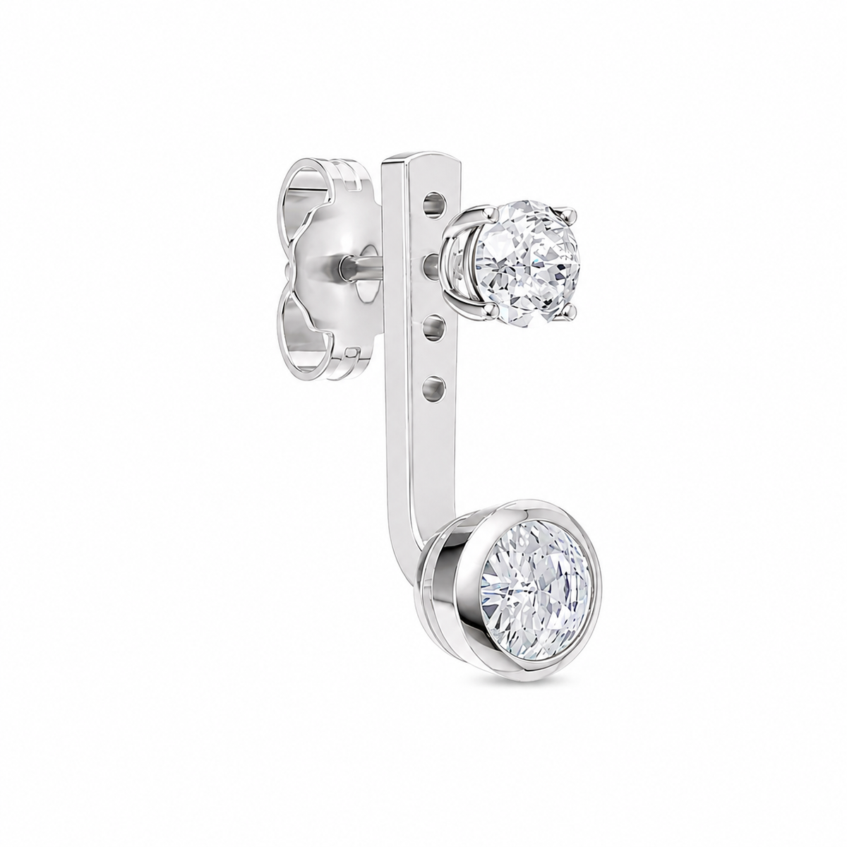 Skylar jacket round-bezel round earring