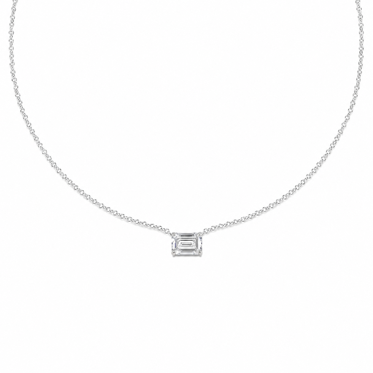 Eliote emerald solitare necklace