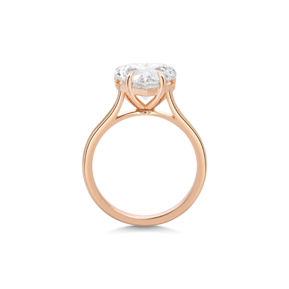 Miyuki Heart Solitaire Ring